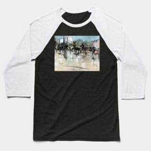 High Resolution Everett Shinn A Rainy Day in Madison Square 1894 Baseball T-Shirt